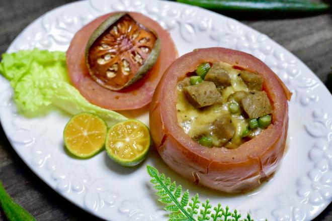 芝士牛排番茄盅