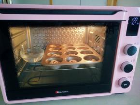 开启烤箱发酵功能20分钟关掉，里面放碗温水，在密封的环境里发酵至两倍大。