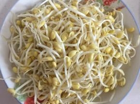 黄豆芽洗净沥干水分备用。