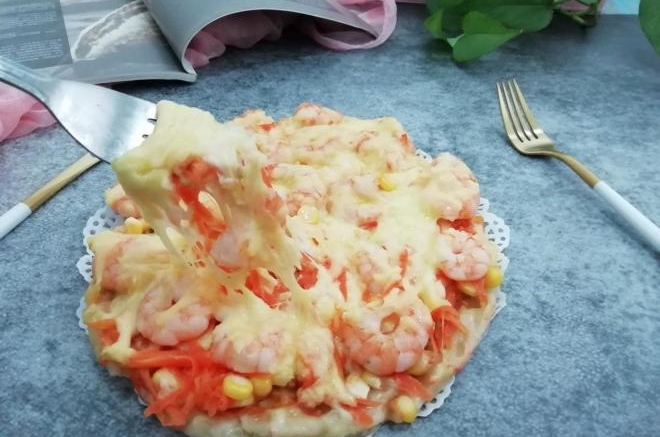 虾仁胡萝卜披萨