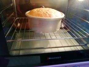 这是烤了20分钟的时候，蛋糕长的很好。