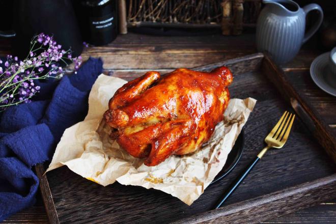 感恩节美食～新奥尔良风味雪梨烤鸡