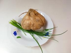 准备好地瓜，小葱