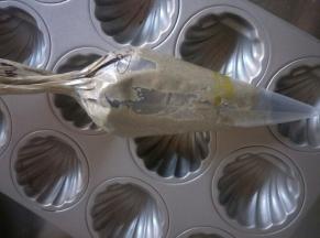 把面糊装入裱花袋，剪一个合适的小口子