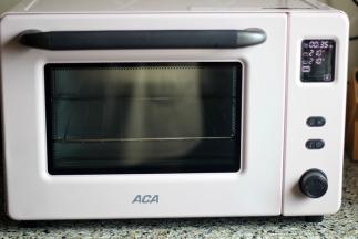 ACA烤箱E43A开启上下火210度热风循环预热