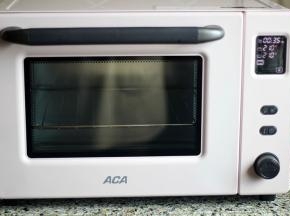 ACA烤箱E43A开启上下火210度热风循环预热