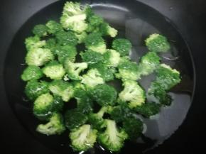 锅里加入适量的水，少许的盐和油烧开，然后把西兰花放入锅中炒熟