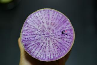 用的是这种紫色心的萝卜，紫色食物花青素的含量比较高，对身体有好处