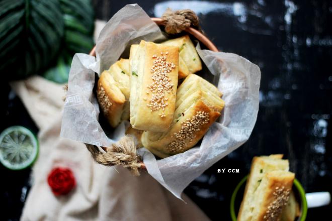 咸香葱花千层饼---发面版