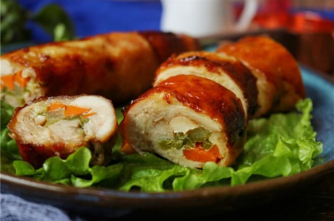 蜜汁烤鸡腿卷