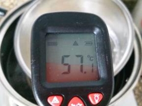 升温至55度左右就从热水里取出来