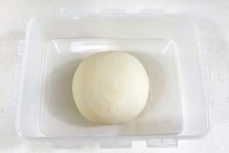 把揉好的面团取出滚圆，在28度左右的环境中进行基础发酵。