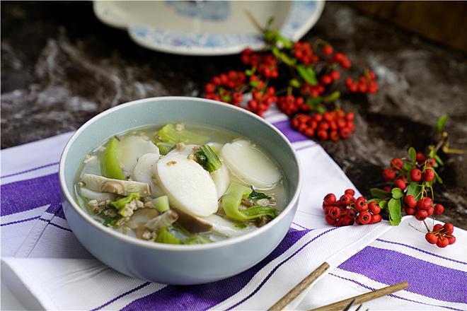 芥菜肉末汤年糕