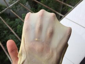 直到能拉出手套膜即可，放回面包机中发酵