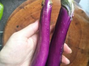 记住，得这种瘦长的紫茄子比较好吃