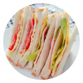 放凉切片，煎或烤，夹三明治。