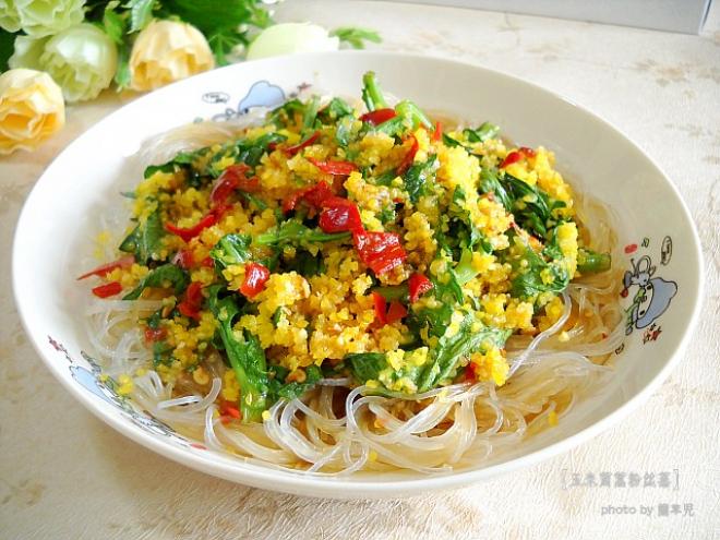 玉米茼蒿粉丝蒸