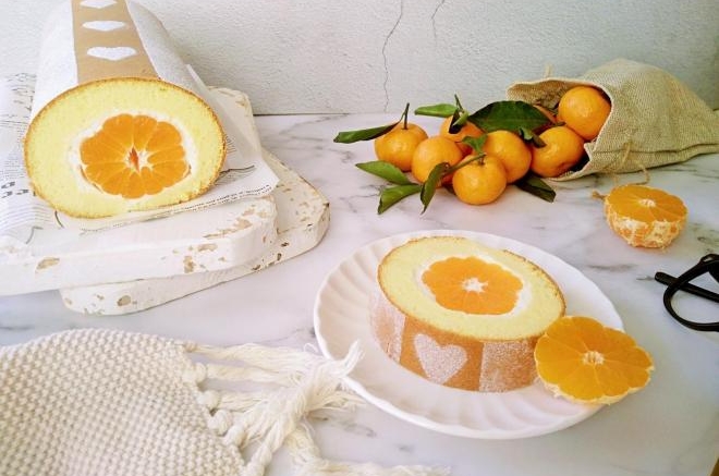 甜蜜蜜桔子蛋糕卷