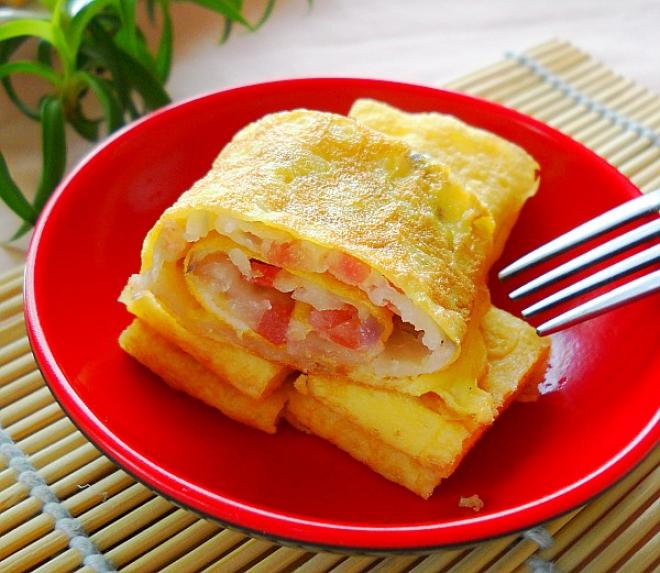 洋葱香肚蛋卷饼