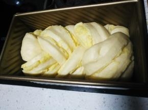 放入烤箱低温发酵至8分满，盖上盖子继续发酵20分钟