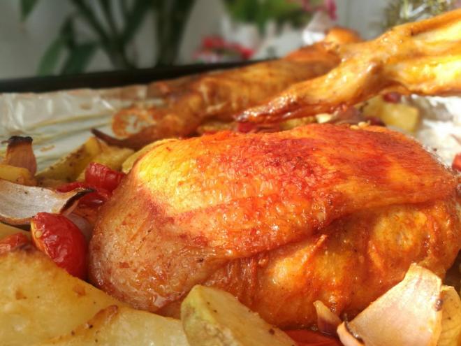 主妇何必油腻腻--轻松宴客菜土豆烤鸡腿