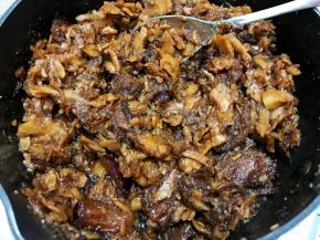 熬至水份基本收干