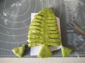 10用剪刀剪出树桩部分，再沿着横线剪，中间树干部分不要切断。
