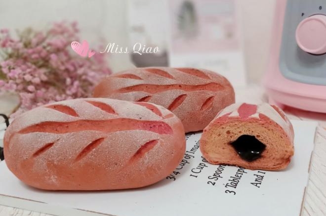 火龙果巧克力流心软欧#东菱水果料理机DL-1009#食谱