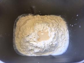 中种材料放入面包机中