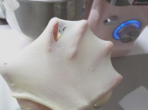 整理成光滑的面团放入碗中开始一发，26度发酵到手指戳孔洞口不回缩即可