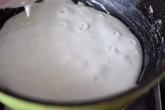 混匀后，继续加热搅拌到冒泡的状态