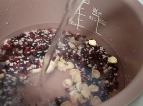 加适量的清水（加水不要超过到煮粥的这个位置，想吃稠的可以少加一点点水，我煮的这个有点偏稀的）