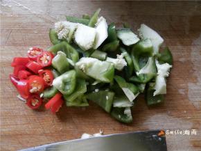 青红椒去籽切块