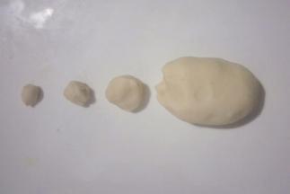 分别分成4份:2克、5克、20克、130克