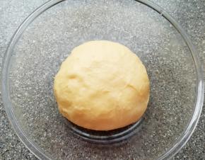 面团揉好以后取出整一下形，放在盆里盖上保鲜膜发酵至两倍大。