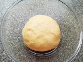 面团揉好以后取出整一下形，放在盆里盖上保鲜膜发酵至两倍大。