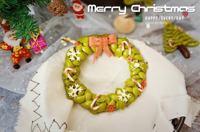 圣诞花环&圣诞树卡通馒头