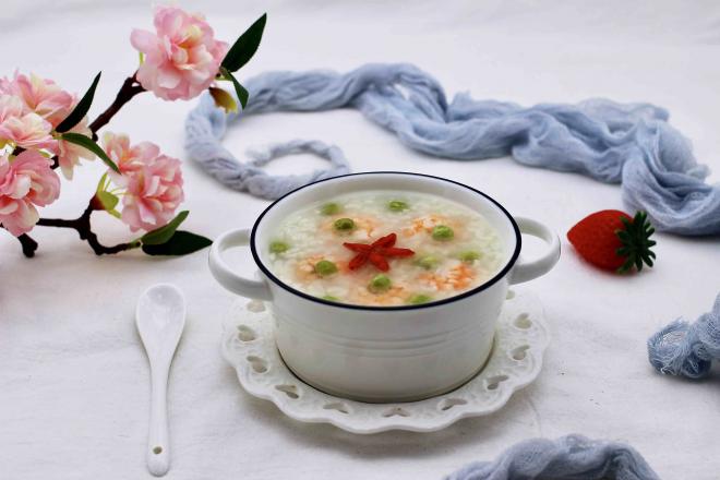 虾仁青豆糯米粥