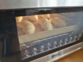 将发酵好的面包胚放入预热到上火165度，下火170度的东菱K40C烤箱中下层，烘烤13-15分钟。烘烤结束，面包取出放凉，未食用的面包放入保鲜袋中扎紧口袋，室温保存即可