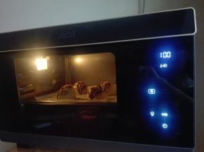 开启纯蒸功能，设置温度为100度，时间为25分钟，此蒸汽烤箱上汽速度非常快，30秒即可喷汽。