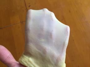 揉至能拉出手套膜即可，时间不固定