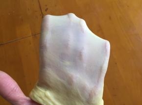 揉至能拉出手套膜即可，时间不固定