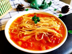 酸酸的番茄金针菇，超级的开胃哦！