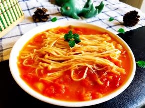 酸酸的番茄金针菇，超级的开胃哦！