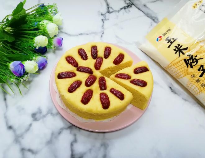 玉米粉红枣发糕