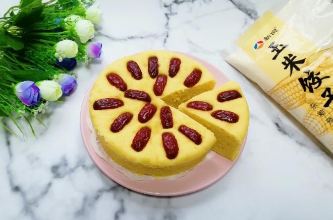 玉米粉红枣发糕