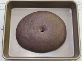 手沾面粉插入面团，不塌陷不回缩的肚脐眼即发酵完成