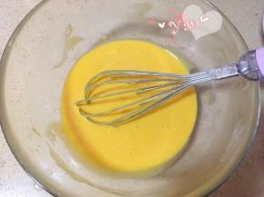 筛入小米蛋糕粉搅匀备用。
