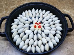 放上白贝的中心点