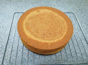 完整脱模的斑马纹戚风蛋糕